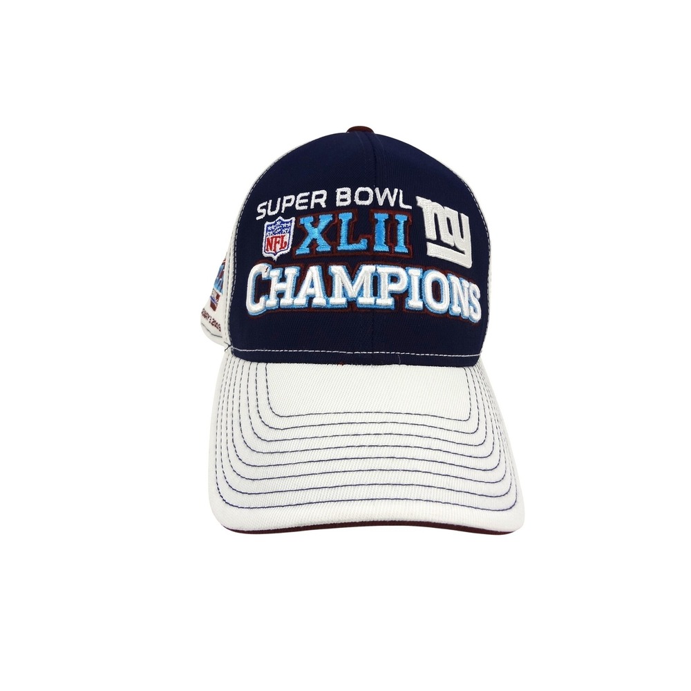 Reebok New York Giants Super Bowl XLII Champions Hat Mens Adjustable Navy White